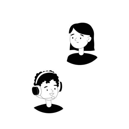 Customer Support Illustration with Headset and Speech Bubble