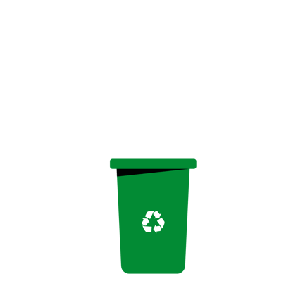 Recycle Bin with Flying Paper Animation