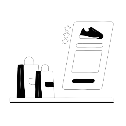 Product Rating Line Art Illustration