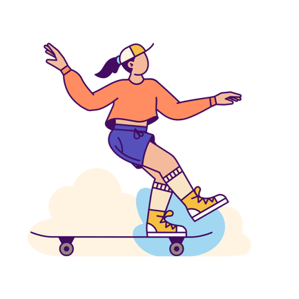 Mulher andando de skate