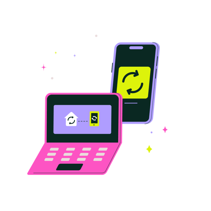 Data Sync Between Laptop and Smartphone Illustration