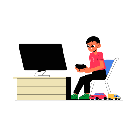 Boy Playing Video Game Animation