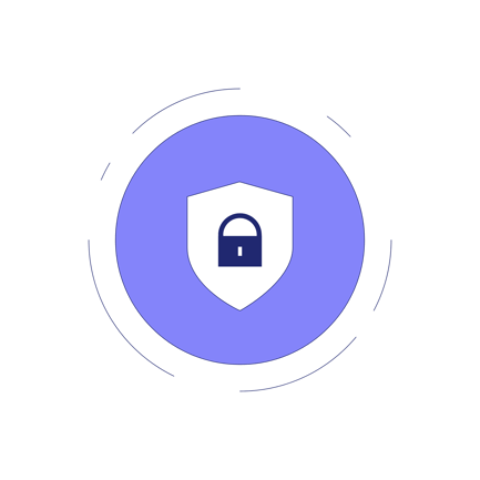 Cybersecurity Lock Duotone Style Illustration