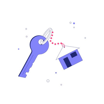 House Key Illustration with Duotone Style