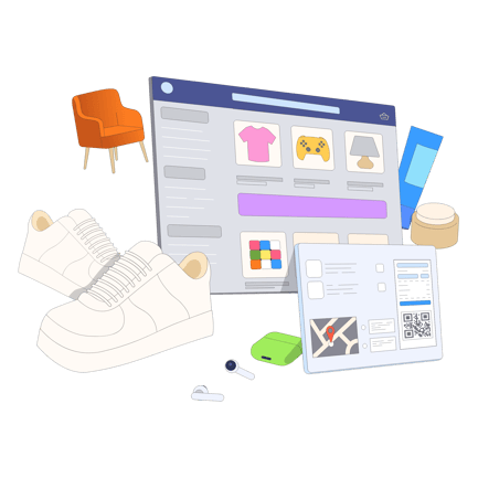 Online Marketplace Website in Browser Window