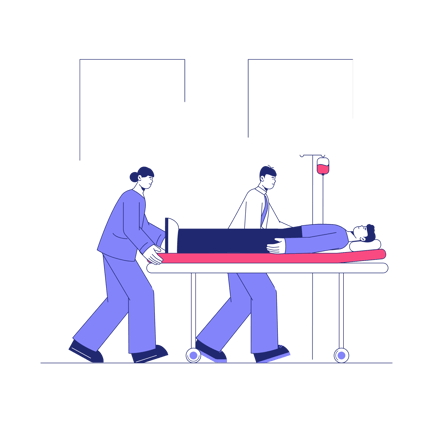 Medical Emergency Stretcher Duotone Illustration