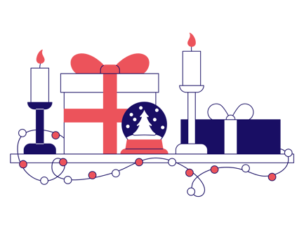 Christmas Gifts, Candles and a Glass Globe