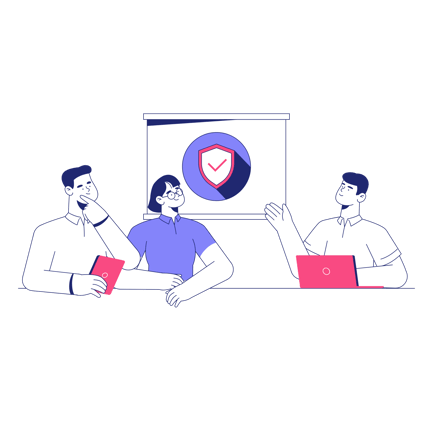 Cybersecurity Service Team Meeting Illustration