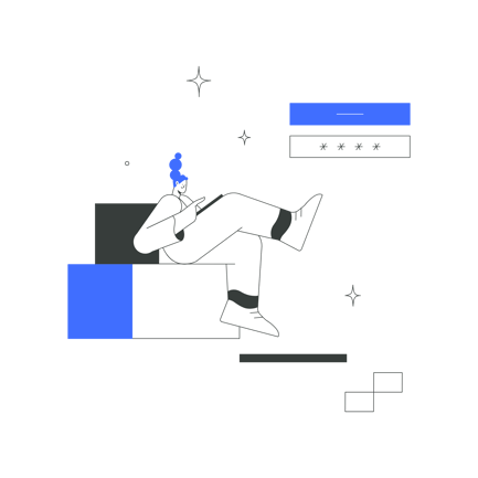 Mujer que inicia sesión con ilustración de contraseña