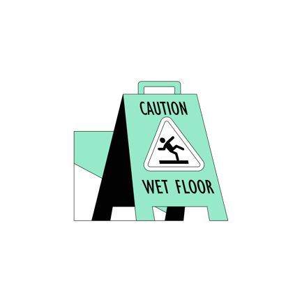 Caution Wet Floor Illustration