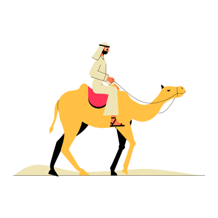 Man Riding a Camel Illustration