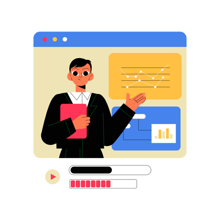 Remote Analyst Presentation Flat Illustration