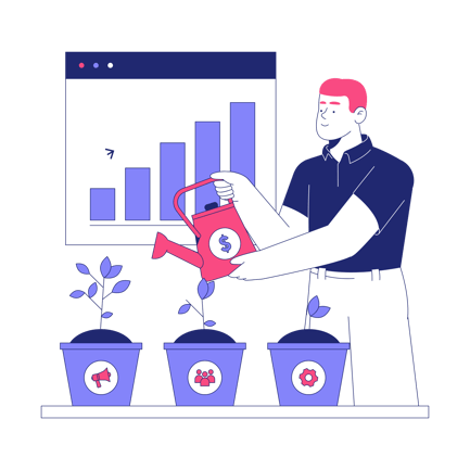 Return on Investment Illustration in Duotone Style