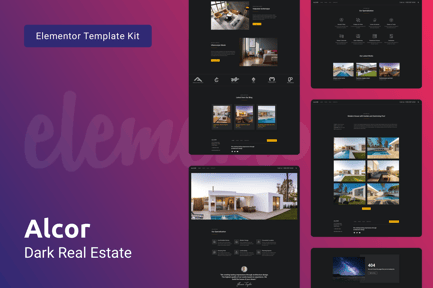 Preview: Alcor — Dark Real Estate Elementor Template Kit
