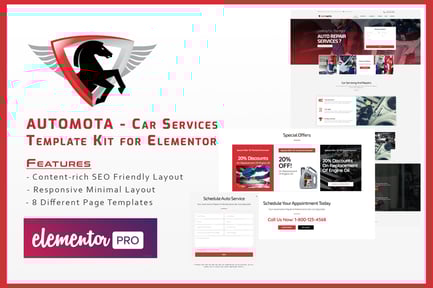Preview: Automota - Car Repair Services Template Kit