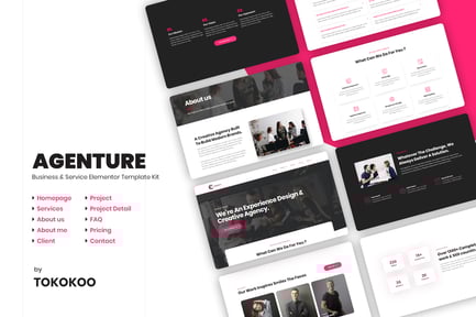 Preview: Agenture | Digital Agency & Startup Elementor Template Kit