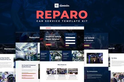 Preview: Reparo - Car Service Elementor Template Kit