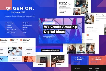 Visualização: Genion - Template Kit Elementor da Agência Digital Criativa