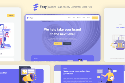 Preview: Fexy - Agency Landing Page Elementor Block Kit