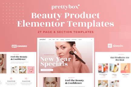 Preview: Prettybox - Cosmetic & Beauty Products Shop Elementor Template Kit