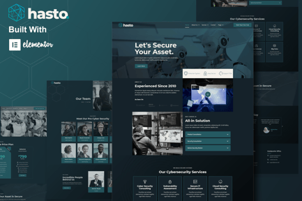 Preview: Hasto - Cyber Tech Security Service Elementor Template Kit
