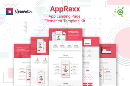 Preview: AppRaxx - App Landing Page Elementor Template Kit