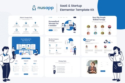 Preview: Nusapp - SaaS Startup & Business Elementor Template Kit