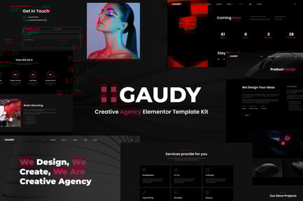 Preview: Gaudy – Dark Digital Agency Elementor Template Kit