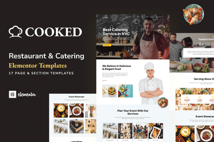 Preview: Cooked - Catering & Restaurant Website Elementor Template Kit