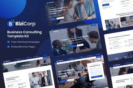 Preview: BiziCorp - Business Consulting Elementor Template Kit