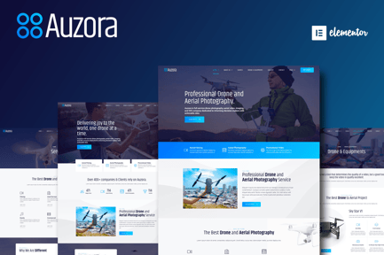 Preview: Auzora - Drone Aerial Photography Elementor Template Kit