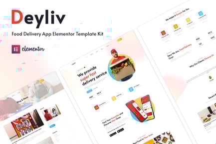 Preview: Deyliv - Food Delivery App Elementor Template Kit