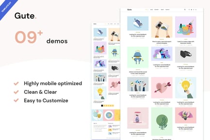 Preview: Gute - Minimalist Blog Elementor Template Kit
