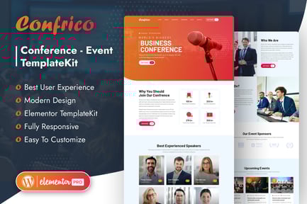 Preview: Confrico - Event & Conference Elementor Template Kit