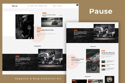 Preview: Pause - Blog & Magazine Elementor Template Kit
