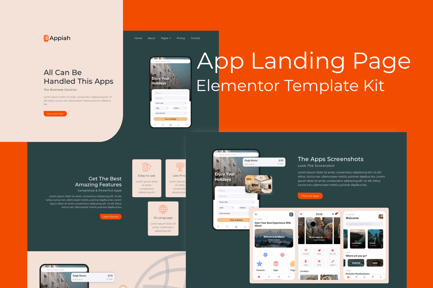 Preview: Appiah - App Landing Page Elementor Template Kit