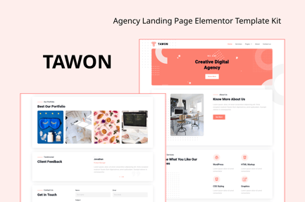 Preview: Tawon - Agency Landing Page Elementor Template Kit