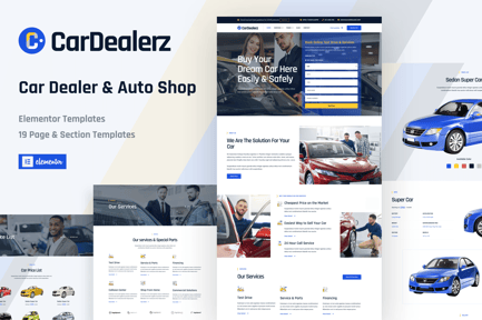 Preview: CarDealerz - Auto Dealer & Auto Shop Website Elementor Template Kit