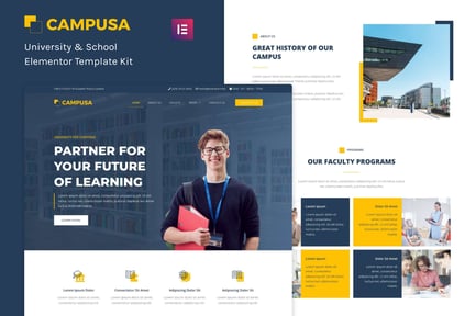 Preview: Campusa - University & School Elementor Template Kit