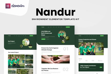 Preview: Nandur - Enviromental Elementor Template Kit
