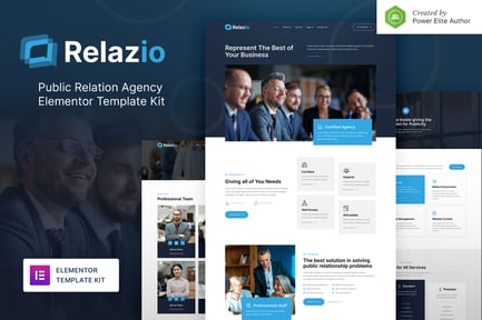 Visualização: Relazio — Kit de Templates Elementor para Agência de Relações Públicas