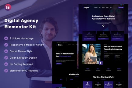 Preview: Digira - Digital Agency Services Elementor Template Kit