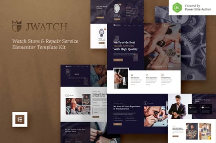 Preview: JWatch – Watch Store & Repair Service Elementor Template Kit