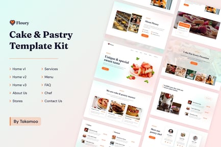 Preview: Floury | Cake & Pastry Elementor Template Kit