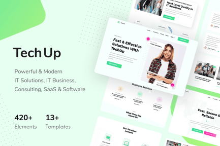 Preview: TechUp - Technology IT Solutions & Services Elementor Template Kit
