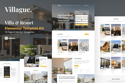 Preview: Villague - Private Villa & Resort elementor Template Kit