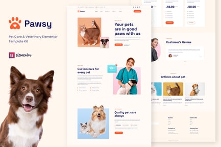 Preview: Pawsy - Pet Care & Veterinary Elementor Template Kit