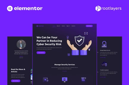 Preview: Cybertech - Cyber Security Elementor Pro Full Site Template Kit