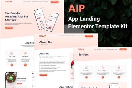Preview: Aip - App Landing Elementor Template Kit
