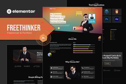 Preview: Freethinker - Freelancer & Portfolio Elementor Template Kit